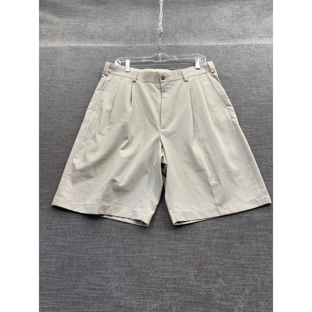 Pro Tour Chino Shorts Mens 34 Beige‎ Pleated Front High Rise Casual Performance